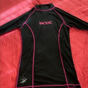 Sea Kids Swim One Piece - Black and Pink